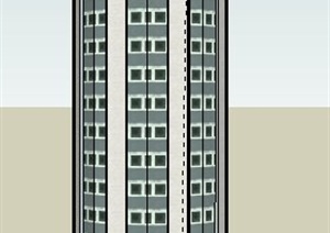 圆筒状高层建筑设计SU(草图大师)模型