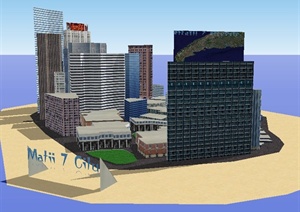 现代海岛城市设计SU(草图大师)模型