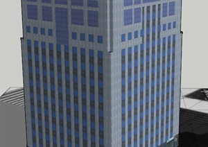 高层商业酒店建筑设计SU(草图大师)模型