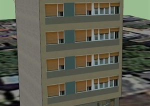乡间五层旅馆建筑设计SU(草图大师)模型