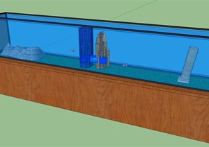 室内鱼缸摆设设计SU(草图大师)模型