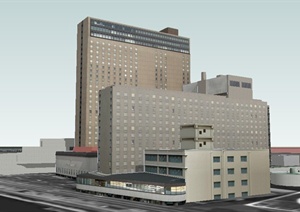 现代综合商务区建筑设计SU(草图大师)模型