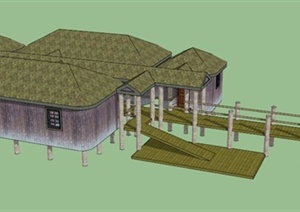 农家酒店建筑设计SU(草图大师)模型