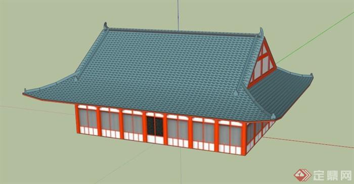日式古建设计SU模型(1)