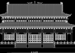 某古典中式两层阁楼建筑设计CAD方案图