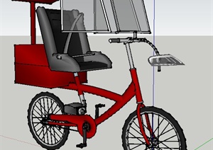 现代电动自行车SU(草图大师)模型