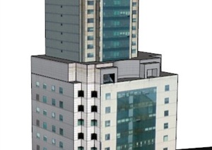 现代写字楼大厦建筑设计SU(草图大师)模型