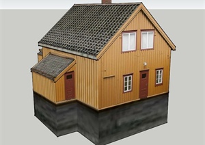 乡村住房建筑设计SU(草图大师)模型