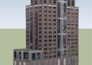 泰国银行大楼建筑设计SU(草图大师)模型