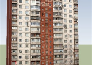 现代高层单元住宅楼建筑设计SU(草图大师)模型