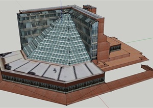 某大学特色建筑设计SU(草图大师)模型