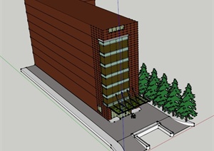 酒店建筑造型设计SU(草图大师)模型
