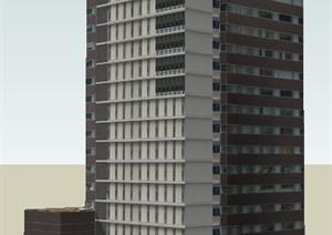 某现代高层星级酒店建筑设计SU(草图大师)模型