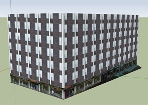 某商业宾馆建筑设计SU(草图大师)模型