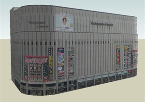 现代购物中心商业建筑设计SU(草图大师)模型