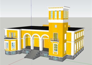 两层欧式住宅建筑设计SU(草图大师)模型