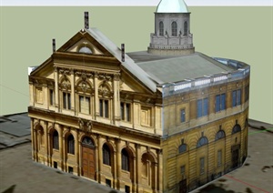 谢尔登尼亚剧院建筑设计SU(草图大师)模型