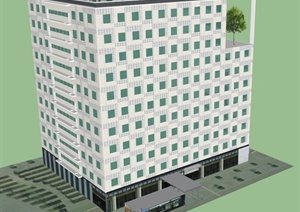 商务中心大楼建筑设计SU(草图大师)模型