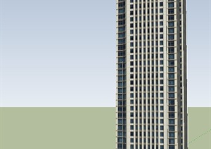 现代高层商务写字楼办公建筑设计SU(草图大师)模型