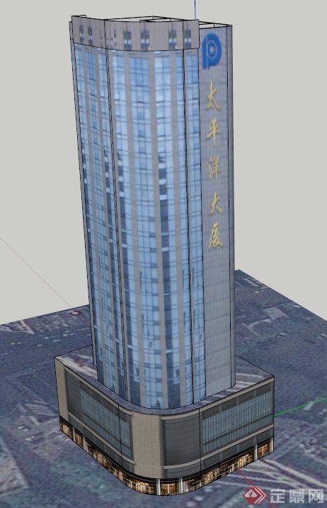 某太平洋大厦建筑设计SU模型(1)