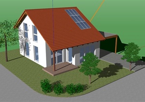 乡村生态住房建筑设计SU(草图大师)模型