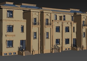 现代拼接别墅住宅建筑设计3dmax模型