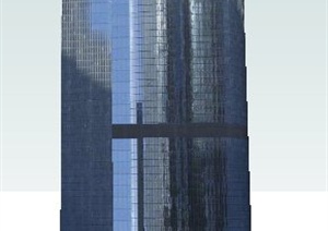现代高层独栋商务楼建筑设计SU(草图大师)模型