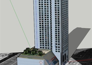 喜达屋酒店建筑设计SU(草图大师)模型