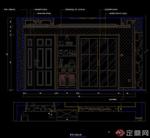 经典欧式风格136㎡三居室室内设计施工图（含效果图）(5)