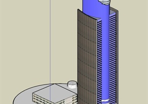 特色综合大楼建筑设计SU(草图大师)模型