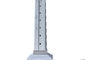 现代某高层观景塔建筑设计SU(草图大师)模型
