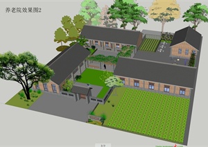 某养老院建筑规划设计SU(草图大师)模型