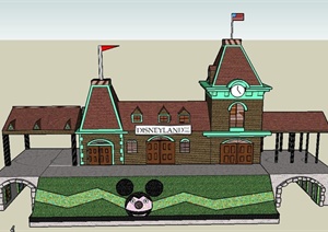 某两层幼儿园建筑设计SU(草图大师)模型