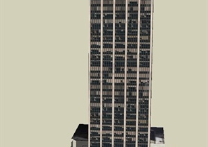 现代某高层独栋酒店建筑设计SU(草图大师)模型