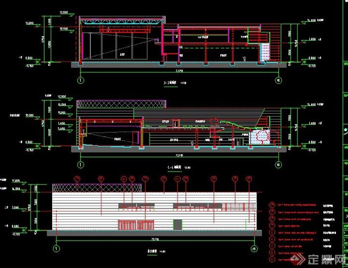 现代某国际文化馆建筑设计CAD方案图(2)