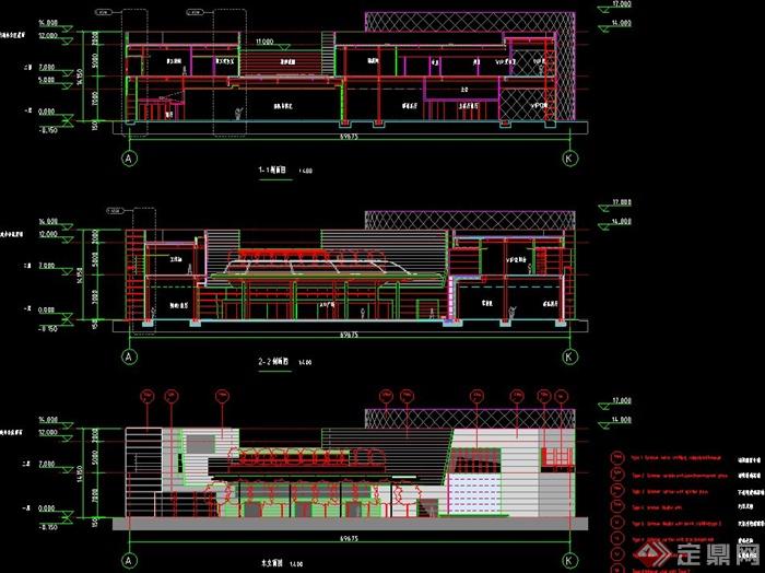 现代某国际文化馆建筑设计CAD方案图(1)