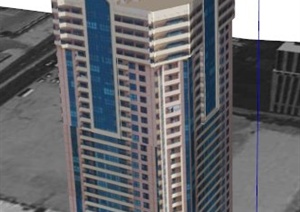 迪拜某酒店建筑设计SU(草图大师)模型