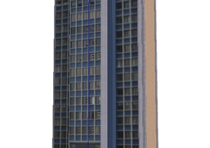 独栋高层写字楼办公建筑设计SU(草图大师)模型