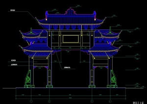 古典中式风格牌坊设计CAD方案图