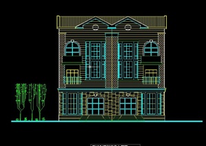 某三层连排别墅建筑设计CAD方案图