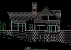 某独立户型单层住宅建筑设计CAD方案图
