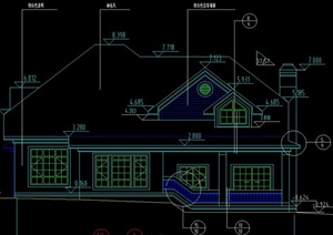 某两层阁楼式住宅建筑设计CAD方案图