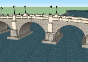 景观桥设计SU(草图大师)模型