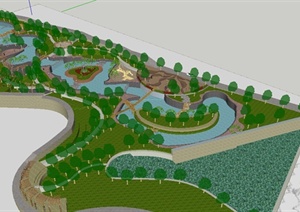 现代风格生态公园景观设计SU(草图大师)模型