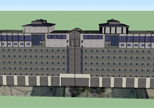 现代某多层水电站建筑设计SU(草图大师)模型