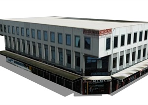 三层商场建筑设计SU(草图大师)模型