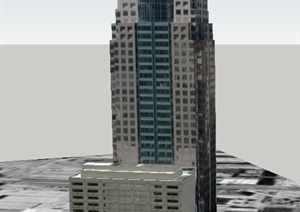 某高层市中心酒店建筑设计SU(草图大师)模型