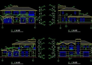 某两层民用别墅建筑设计CAD方案图
