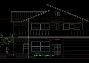 某两层瓦面别墅建筑设计CAD详图