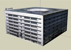 某安联保险公司大楼建筑设计SU(草图大师)模型